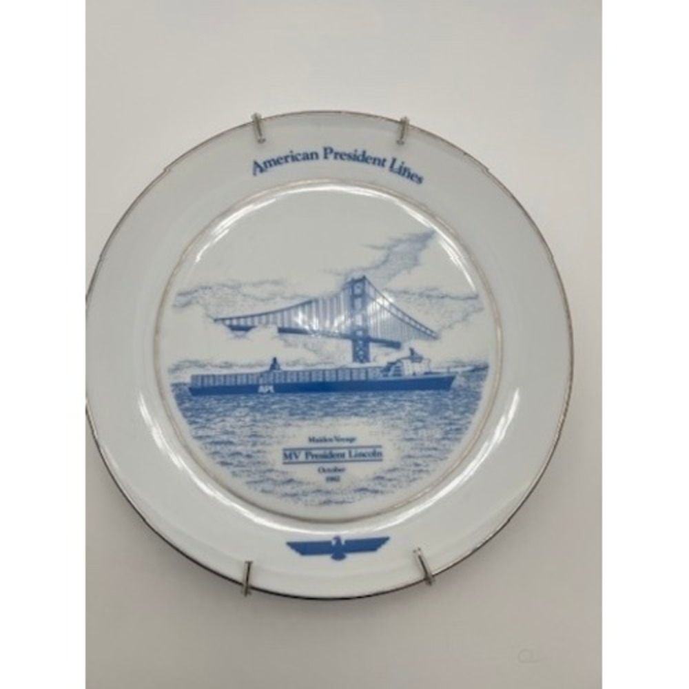 Noritake APL MV President Lincoln Maiden Voyage 1982 Commemorative Plate 10.5in